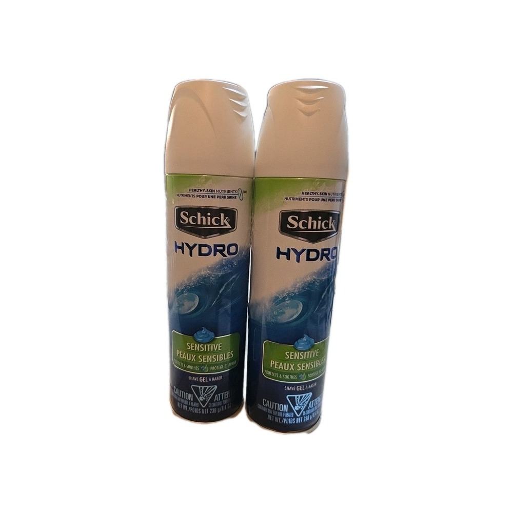 Lot of 2 Schick Hydro Sensitive Shave Gel Protects & Soothes 8.4 Oz HTF